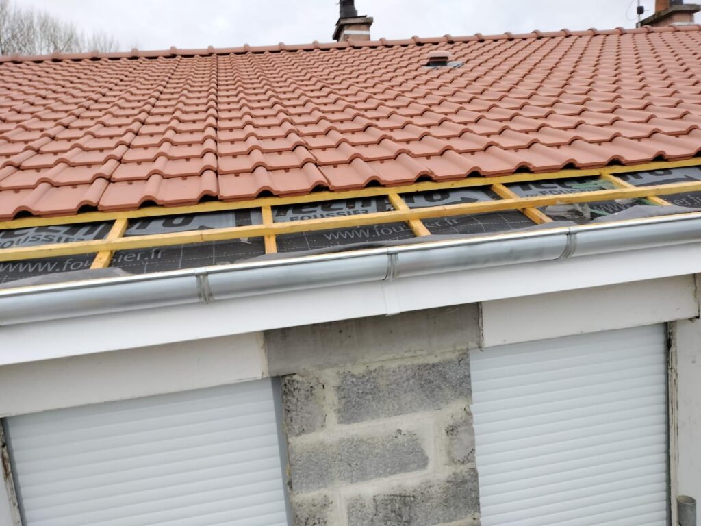 chantier toiture - granit et ardoise